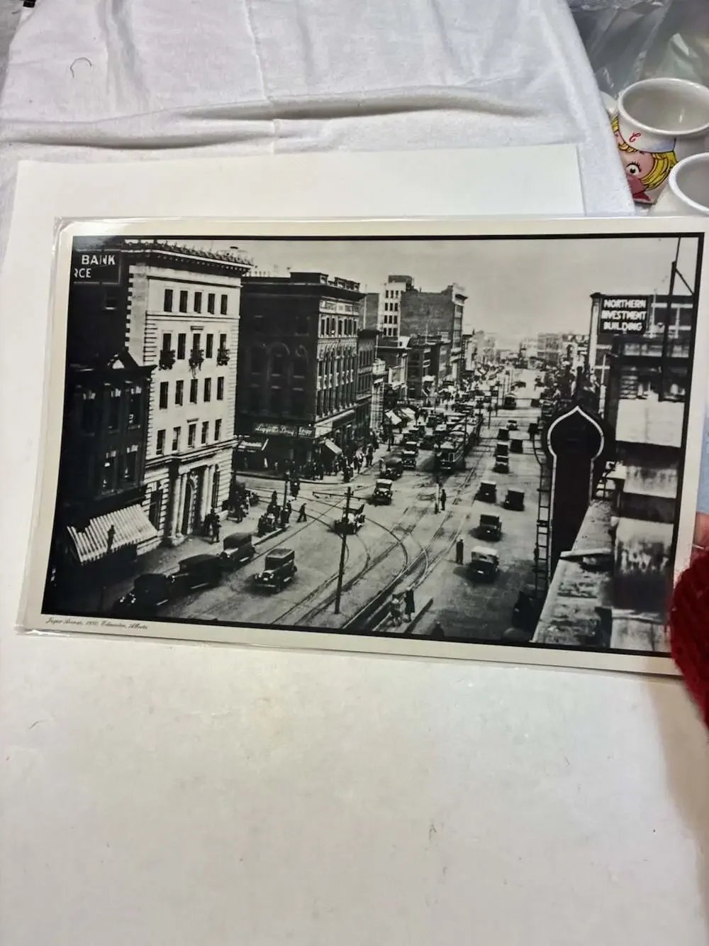 VTG Scenic Place Mat Set of 6Featuring Jasper Avenue 1930 and Spirit Lake